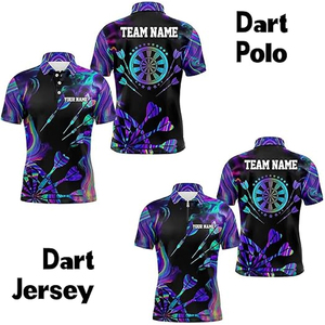 เสื้อทีมดาร์ทส์แบบกำหนดเอง พิมพ์ลายแบบระเหิด 3 มิติ ระบายอากาศได้ดี แห้งเร็ว ผลิตจากโพลีเอสเตอร์ สำหรับเสื้อเจอร์ซีย์ พิมพ์โลโก้ตามสั่ง - Product Image 3