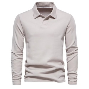 Camiseta de Manga Larga para Hombre, Corte Ajustado, 100% Algodón, Transpirable, Color Sólido, Tejido de Punto, Servicio OEM Personalizable - Product Image 5