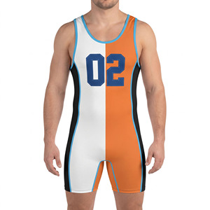 Combinaison de lutte de compression pour hommes, vente en gros, maillot de lutte pour hommes, vêtements de fitness pour hommes, maillot de lutte en polyester - Product Image 6