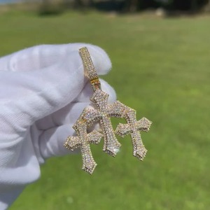 Colgante de Cruz Cristiana para Hombre, con Micro Pavé de Diamantes, Joyería Religiosa, Tono Plateado, Estilo Hiphop - Product Image 6