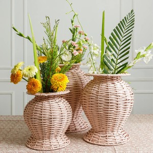 Jarrón de Mimbre Rústico para Flores, Decoración del Hogar, Estilo Bohemio Vintage, Hecho en Vietnam - Product Image 5