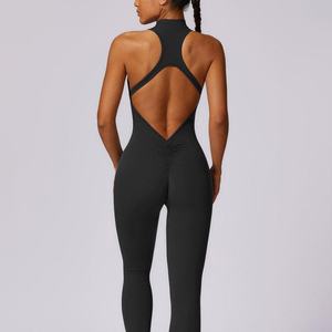 Body de una pieza liso y sencillo para uso casual, con logo personalizado, nuevo diseño, ligero, estilo yoga y streetwear para mujer. - Product Image 3