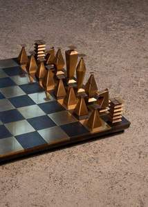 Modern home decor collector <b>chess</b> <b>set</b> elegant <b>chess</b> <b>board</b> metallic <b>chess</b> pieces statement decor piece luxury gaming <b>set</b> abstract - Product Image 2