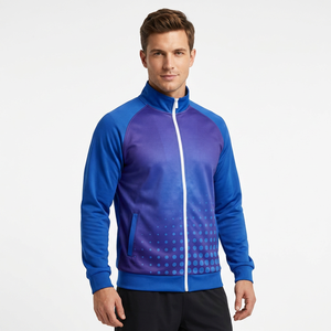 Custom Sublimation Fleece <b>Jacket</b> Zip Up Track <b>Jacket</b> Geometric Print Winter Outerwear for <b>Men</b> and Women - Product Image 3