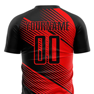 Maillots de football personnalisés, design élégant rouge et blanc, haute qualité, manches courtes, col en V, 100% polyester, écologiques, hiver - Product Image 2
