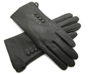 Guantes de Piel de Oveja Azules hasta la Muñeca, Estilo Sencillo, Sin Forro, Diseño Térmico para Uso Diario, Invierno, Casual - Product Image 6