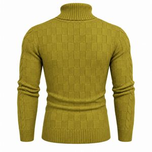 Suéter de Cuello Alto para Hombre, Diseño de Moda, Poliéster/Algodón, Paneles de Punto Trenzado, Invierno, Tejido Premium, Fabricación OEM - Product Image 2