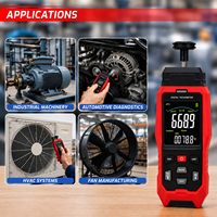 Tachometer Digital Kontak & Laser 2-in-1, Pengukur RPM Genggam, Pencatat Data untuk 2000 Pembacaan, Alarm Tinggi/Rendah, Perangkat Lunak PC (OEM)