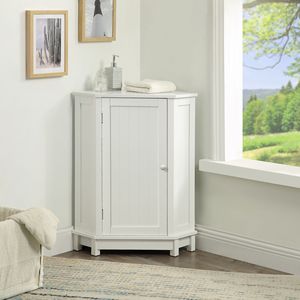 Armoire de rangement d'angle triangulaire en MDF de style moderne pour salle de bain et salon avec étagère réglable - Product Image 2