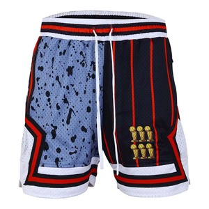 Pantalones Cortos de Baloncesto Sublimados para Hombre al por Mayor, con Bolsillo con Cremallera, de Malla, Estampado Vintage, Estilo Deportivo Urbano - Product Image 1