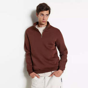 Sweat-shirt à demi-zip pour homme de haute qualité, personnalisable, en tissu jersey, résistant aux intempéries, respirant, pour les voyages et le streetwear - Product Image 1