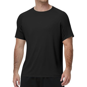 Men's <b>Black</b> <b>Shirt</b> Short Sleeve Quick Dry UV Swim Rash Guard for <b>Beach</b>, Fishing & Outdoor Sports - Product Image 1