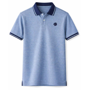 Chemise polo pour homme de haute qualité, respirante et douce, motif uni, tissu en toile, manches courtes, vêtements décontractés - Product Image 1