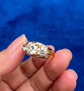 Anillo de Diamante Cultivado en Laboratorio de 2 Quilates, Anillo de Compromiso Solitario Minimalista, Anillo de Propuesta Clásico de Oro de 14K, Joyería Nupcial Elegante - Product Image 1