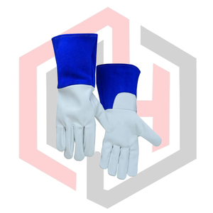 Gant de soudage Tig MIG en cuir bleu pour la couture, antistatique, anti-chaleur, anti-coupure, résistant aux déchirures, respirant, sans silicone - Product Image 3