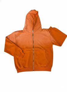 Scratch Bright <b>Red</b> Zip Up Boxy Fit <b>Hoodie</b> Oem Design Blank Plain Stone Sun Faded French Terry Acid Wash Zip up Hoodies - Product Image 3