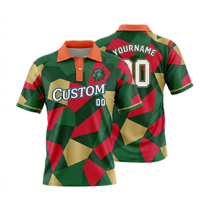 Polo de sport pour homme à manches courtes, imprimé par sublimation, respirant, 180 GSM, en polyester, avec motif personnalisé pour club sportif - Product Image 1