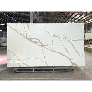 NV865 Proveedor de Fábrica de Losas de Cuarzo de Vietnam, Losas de Cuarzo Calcatta Gold, Losas de Piedra Artificial con Vetas Doradas - Product Image 1