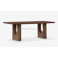 Table de salle à manger pliable en bois de manguier massif de style européen moderne, mobilier commercial écologique pour salon et bar à domicile