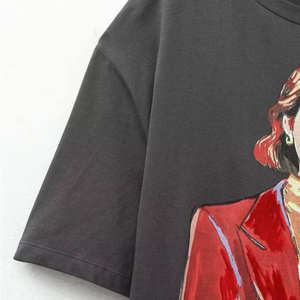 Camisetas Personalizadas para Mujer, Fabricante OEM, Camiseta de Algodón Estampada de Primera Calidad, Tejido Suave y Cómodo para Marcas de Moda, Pedidos al por Mayor - Product Image 3