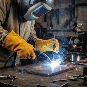 Gants de soudage en cuir de vachette jaune de qualité supérieure, résistants à la chaleur et à l'abrasion, gants de travail de sécurité robustes - Product Image 3
