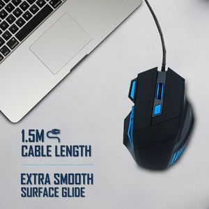 Souris de jeu filaire Genuine Vigor R6 avec 3600 DPI, 7 boutons, capteur avancé, rétroéclairage bleu apaisant, câble tressé - Product Image 3