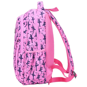Cheer Leading Pink Dancer Pattern <b>Backpack</b> for Girls Softback Zipper Closure School Bag Fashionable <b>Cartoon</b> Design - Product Image 2