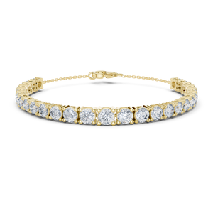 Round Cut Lab Grown Diamond Chain <b>Bracelet</b> 14K 18K <b>Solid</b> Gold DEF VVS Graduated Diamond <b>Bracelet</b> Wedding Fine Jewelry for Women - Product Image 3