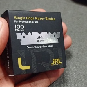 Cuchillas de Afeitar de un Solo Filo Premium, 100 Unidades, JRL Negras, Magnéticas, de Acero Inoxidable, para Uso Profesional de Barbería, JRL Single - Product Image 1
