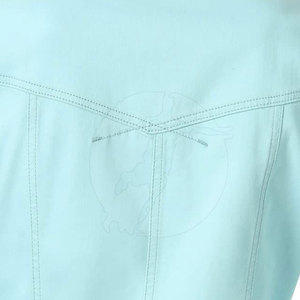 Chaqueta de Cuero Tejida Azul Claro para Mujer, con Cierre, Bolsillos con Parches, Impermeable, Transpirable y Resistente al Viento, para Otoño e Invierno - Product Image 5