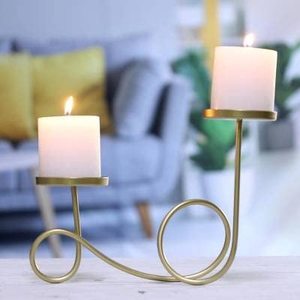 Candelabro Espiral Dorado Moderno, Elegante Soporte de Metal para Velas, Decoración de Lujo para Bodas, Centro de Mesa Minimalista de Hierro Forjado - Product Image 1