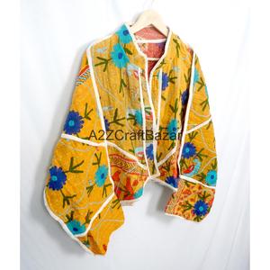 Vêtement artisanal unisexe 100% coton, patchwork matelassé, imprimé bohème vintage, écologique, respirant, col mandarin, automne-hiver - Product Image 5