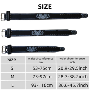 Ceinture de musculation en cuir noir avec motif loup et hache, fermeture à boucle réglable pour l'entraînement de force des hommes - Product Image 6