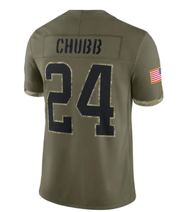 Camisetas de Fútbol Americano Personalizadas Cosidas, Edición 2026 Salute-to-Service RFLCTV, Negras, 24 Nick Chubb, 95 Garrett, 19 Kosar, Unisex - Product Image 2