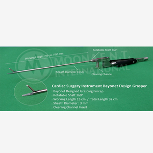 Forceps de préhension manuel à baïonnette rotatif à 360° pour neurochirurgie, instrument chirurgical réutilisable de haute qualité, longueur de travail 15cm/150mm - Product Image 1