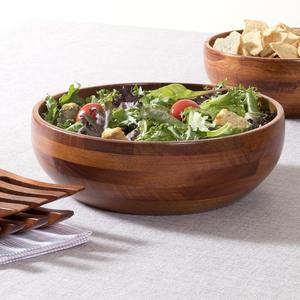 Food Grade Wooden Craft Home Dinnerware Bowl Mango Wood 10" Round Bowl for Salad Mixing and Serving Salad Wholesale Supply - Product Image 3