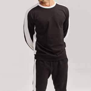 Ensemble de survêtement pour homme, sweat-shirt et pantalon de jogging décontractés, mélange de coton doux, tissu respirant, coupe athlétique, parfait pour la salle de sport, la course à pied et les sports. - Product Image 5