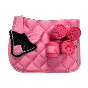 Juego de 3 Almohadillas Personalizables para Silla de Montar, Cómodas para Montar a Caballo, Forro de Tela Satinada, Suministros Ecuestres Duraderos, ROSA - Product Image 1