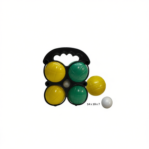 Set da Petanque con 4 Palline Verdi e Gialle 14 X 18 X 7 Cm per Giochi all'Aperto - Product Image 2