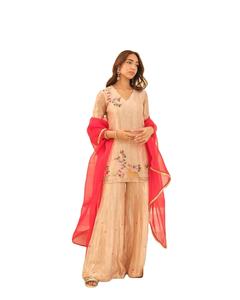 Traje Salwar con patrón de manga 3/4 con cuello en V de color perfecto inspirado en celebridades para mujeres y niñas a un ritmo razonable - Product Image 1