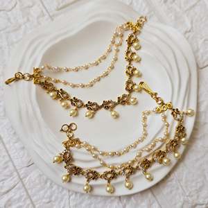 Peacock Motif Bohemian Hoop Earrings with Pearl Tassel for Party - Product Image 1