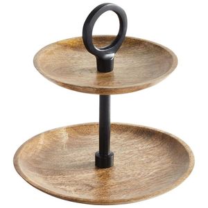 Headway Wooden Cupcake Stand Natural Best Dessert <b>Display</b> Tray for Party Wedding Home Decor Wood 2 Tier Cake Stand - Product Image 4