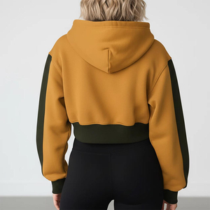 Nuevas sudaderas con capucha de forro polar para mujer y niña, con cordón, estilo crop, de manga larga, tops, camisetas, sudaderas crop top para mujer - Product Image 2