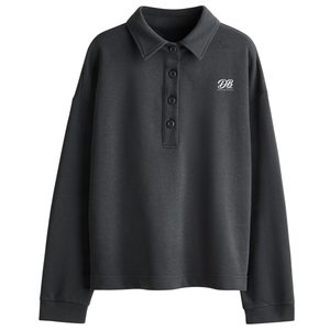 Sweat-shirt à col personnalisé pour femme, pull décontracté en polaire à manches longues avec poignets côtelés, vêtement d'hiver premium pour le streetwear - Product Image 1
