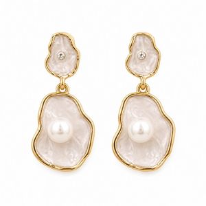 JeweleMarket Fashion Ensemble de boucles d'oreilles pendantes en alliage de zinc plaqué or anti-ternissement, imitation perle goutte d'eau, pour femmes et jeunes filles, style occidental - Product Image 4
