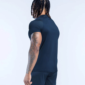 Top Selling OEM Custom Logo Navy Gym Training Summer <b>Men</b>’s T-<b>Shirt</b> Breathable Lightweight Fabric Compression T <b>shirts</b> For <b>Men</b> - Product Image 4