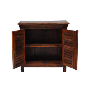 ตู้ไม้สักรีไซเคิลแบบโมดูลาร์ ทำมือ เป็นมิตรกับสิ่งแวดล้อม ทนทาน ดีไซน์บานเกล็ดแบบเรียบง่าย สำหรับร้านกาแฟ โรงแรม ขายส่ง - Product Image 4