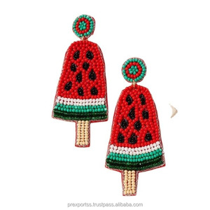 ต่างหูห้อยลายดอกไม้โบฮีเมียนประดับลูกปัดช็อกโกแลตสตรอว์เบอร์รี เครื่องประดับเก๋ไก๋สำหรับงานปาร์ตี้ ของขวัญน่ารัก - Product Image 6