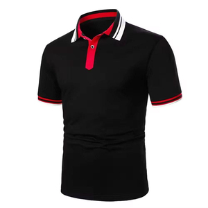 Polo à manches courtes en tricot rayé gris pour homme, style décontracté, design bicolore - Product Image 3