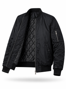 High Quality Wholesale Winter <b>Men's</b> High Street Style Stand Collar Quick Dry Nonwoven Nylon <b>Suede</b> Zipper Solid Pattern <b>Jacket</b> - Product Image 4